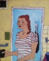 Painting Portret in bathroom NYC